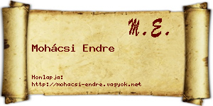 Mohácsi Endre névjegykártya
