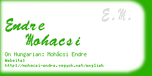 endre mohacsi business card